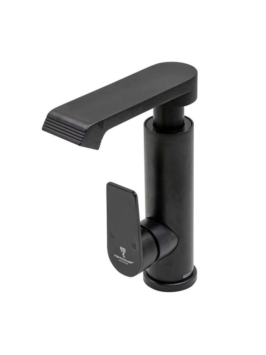 картинка 67-0-791 Смеситель авиац ал, однор. для кухни,РК,регулируемый излив,гайка,керам картридж 35мм,черный от базы строительно-отделочных материалов